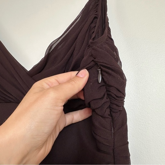 Theory Vintage y2k Silk Dress Chocolate Brown - Picture 5 of 9